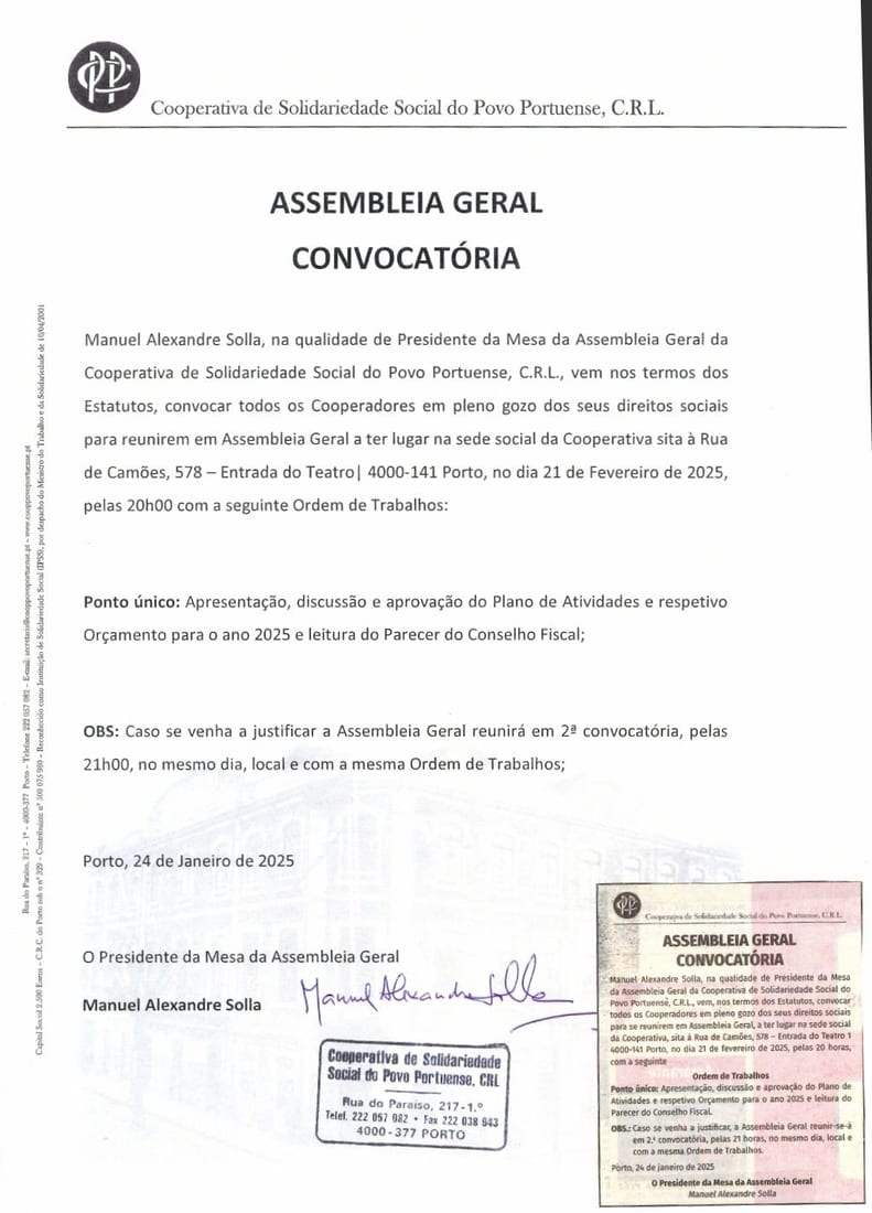 Assembleia Geral - Convocatória